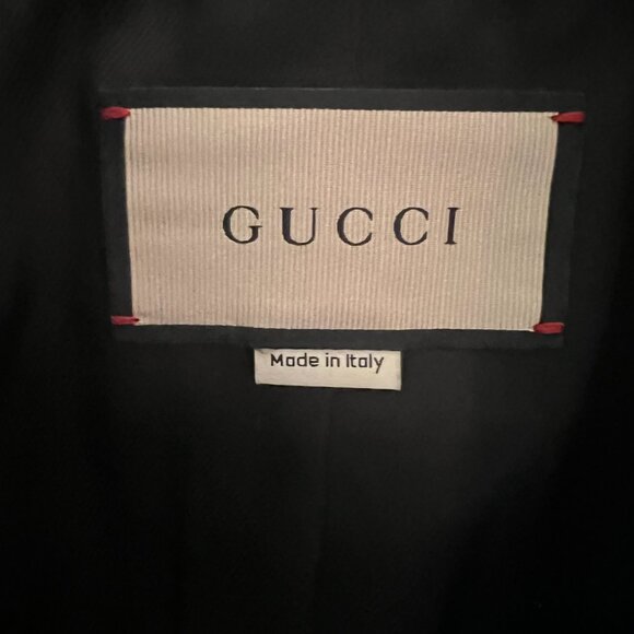 FREE AUTH! - Gucci Blue/Turquoise 2025 Wool GG Button Coat - IT 42 / US 6 - NWOT - Picture 9 of 11